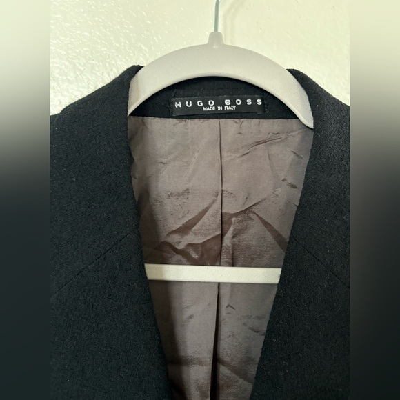 HUGO BOSS Mens Wool Coat Jacket size 40R Made in Italy Black - Picture 2 of 5